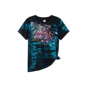 Truce Girl's Black Blue Tie Dye Print AC/DC Graphic Band T-Shirt Size XL NWT